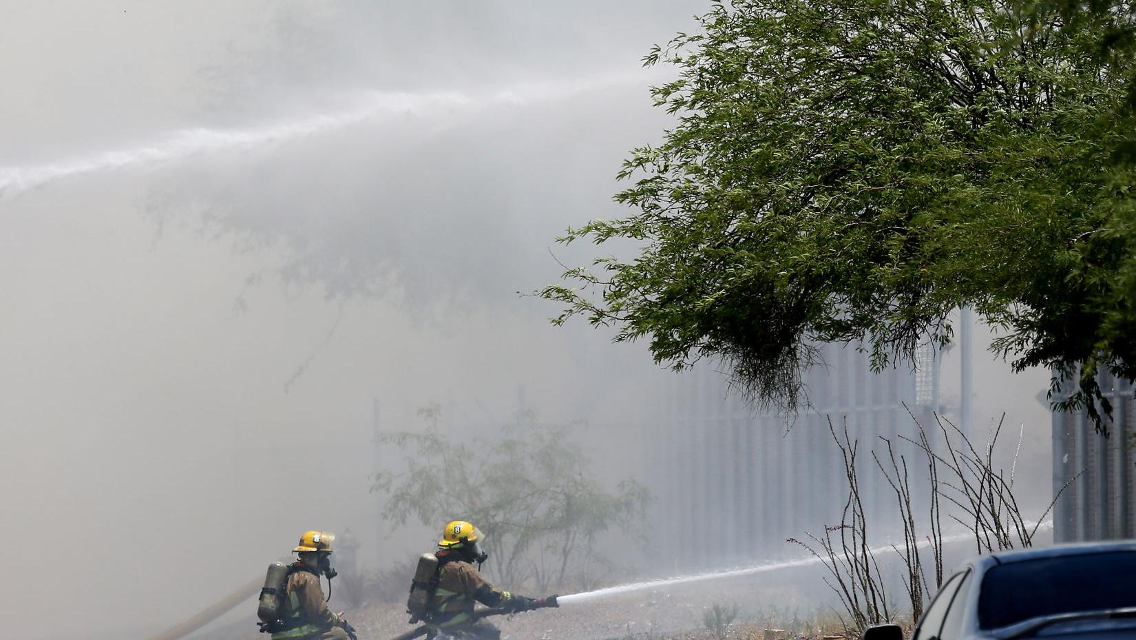Tucson firefighters battling blaze at northside recycling plant